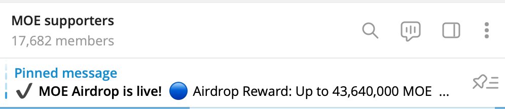 moe_to_the_moon's tweet photo. With the airdrop promotion, we have gained over 17K Telegram community members. Please look forward to the next promotion, additional features, and partnerships!! 😍 https://t.co/MSNtGgQtUd
