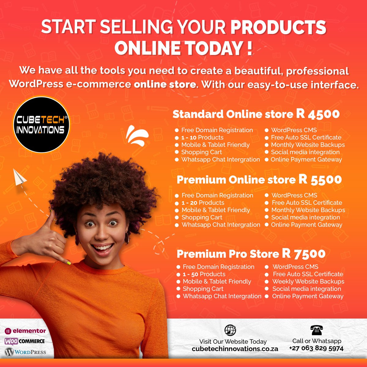 Our professional eCommerce website design services combine creativity, functionality, and a deep understanding of the online marketplace to give your business the edge it needs. Website: cubetechinnovations.co.za/ecommerce-webs…
Direct WhatsApp: wa.me/27638295974
