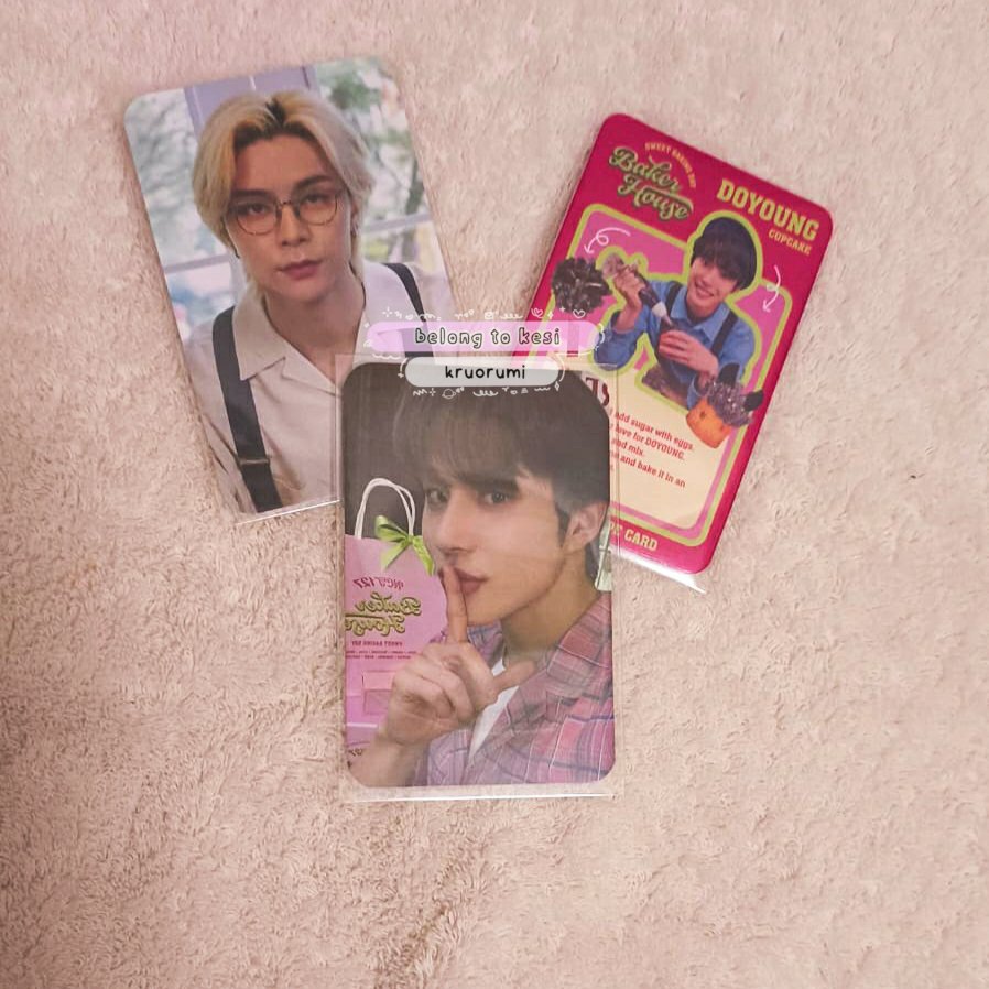 （✿ ◞◟）   wts / want to sell abb nct photocard

 take all 90.000, inc pack

 ⊹ ready kamar
 ⊹ bisa keep event with dp 
 ⊹ serious buyer only
 ⊹ dom Tangerang 

t. lfb wts wtb photocard nct johnny doyoung jungwoo baker house