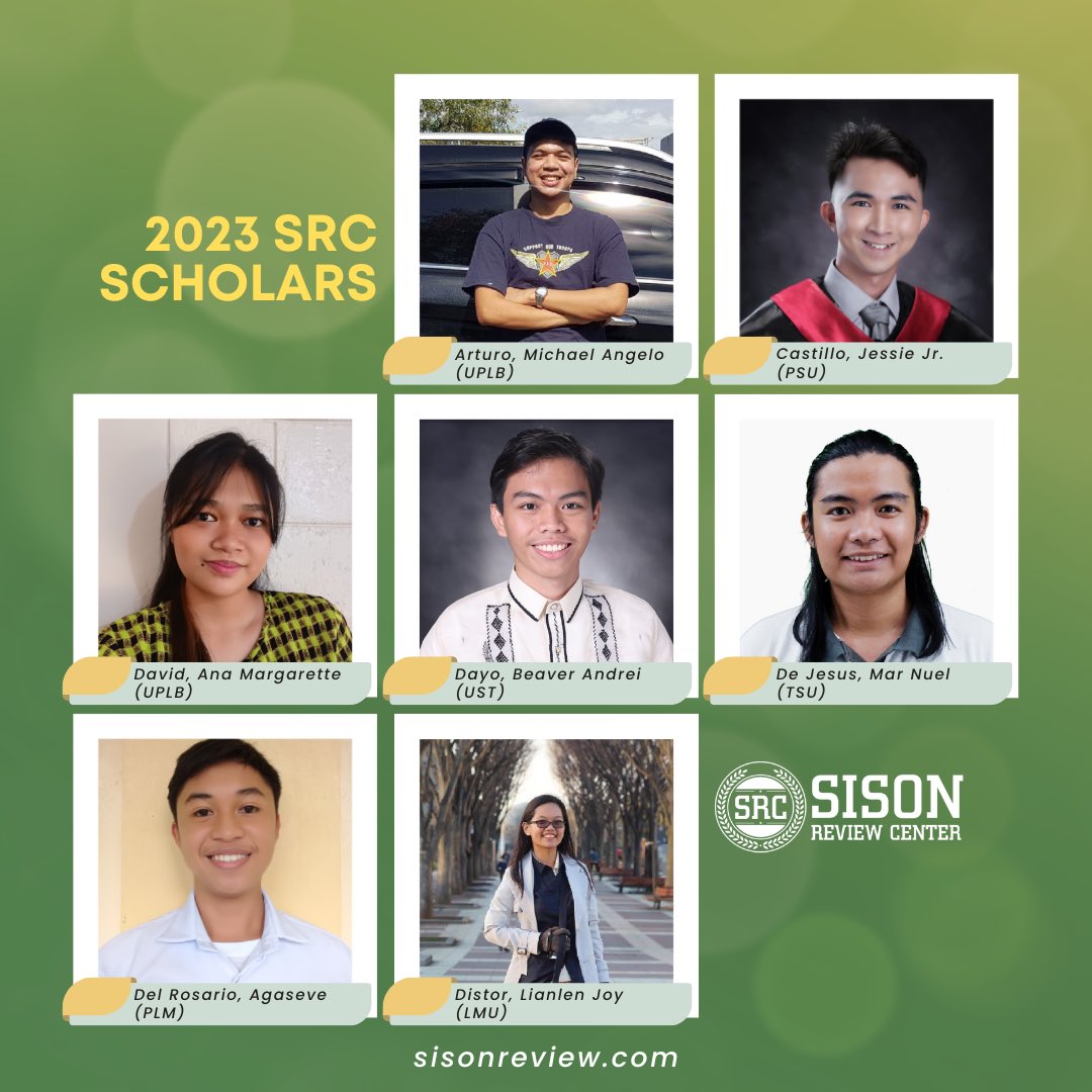 sisonreview's tweet photo. Introducing this year’s batch of SRC scholars!
Preparing for the Chem and ChemTech Boards can be challenging and stressful, but remember that no SRC student is alone in this journey!
#SisonReview https://t.co/UrCHpwC9bI