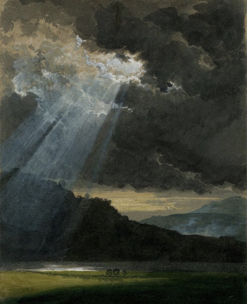 AcademiaAesthe1's tweet photo. Stormy Landscape was painted by the Welsh artist Penry Williams (1802-1885). https://t.co/YwbqShElDC