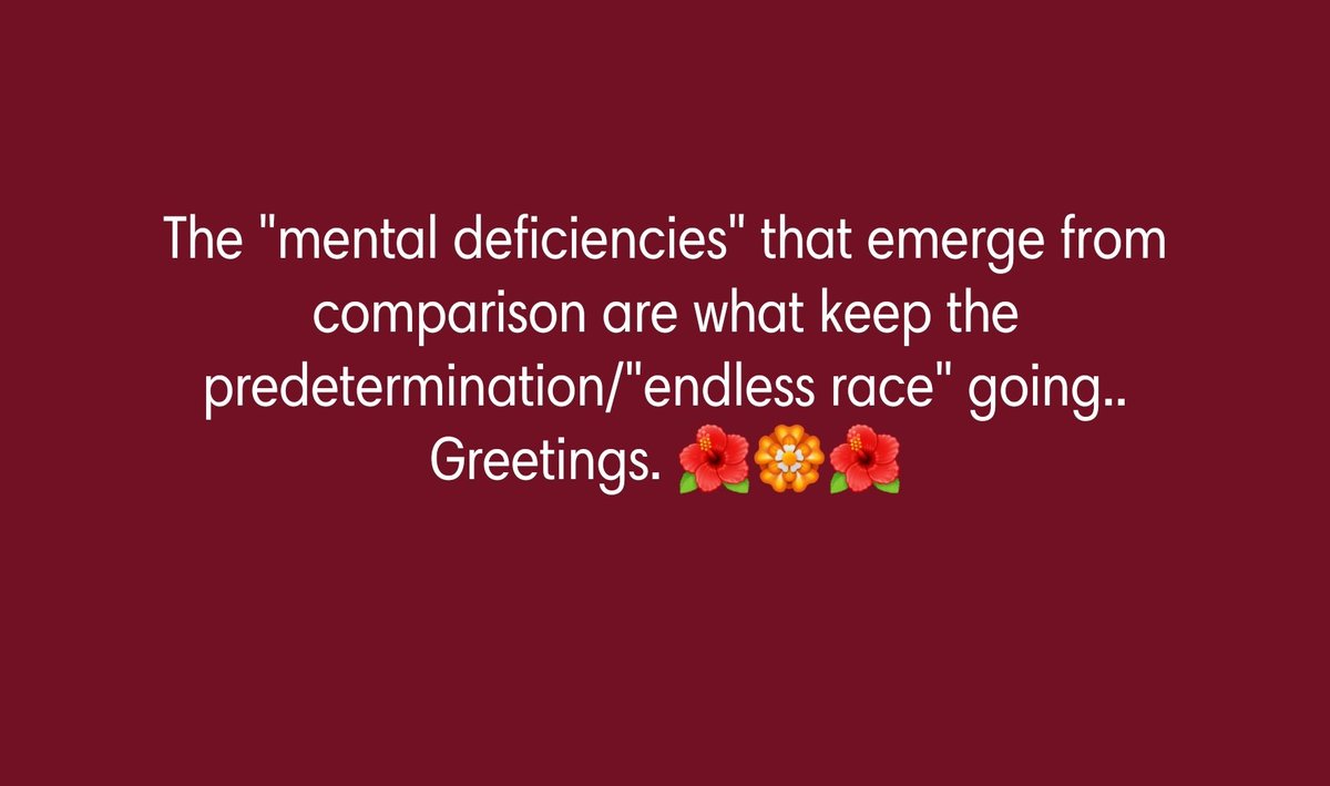 jigneshpatel43's tweet image. तुलना से उभरने वाली "मानसिक कमियाँ" ही पूर्वनिर्धारण/"अंतहीन दौड़" को जारी रखती हैं...
अभिवादन. 🌷🌻🌷
#Predetermination is a mental #consequence of the #Comparison.