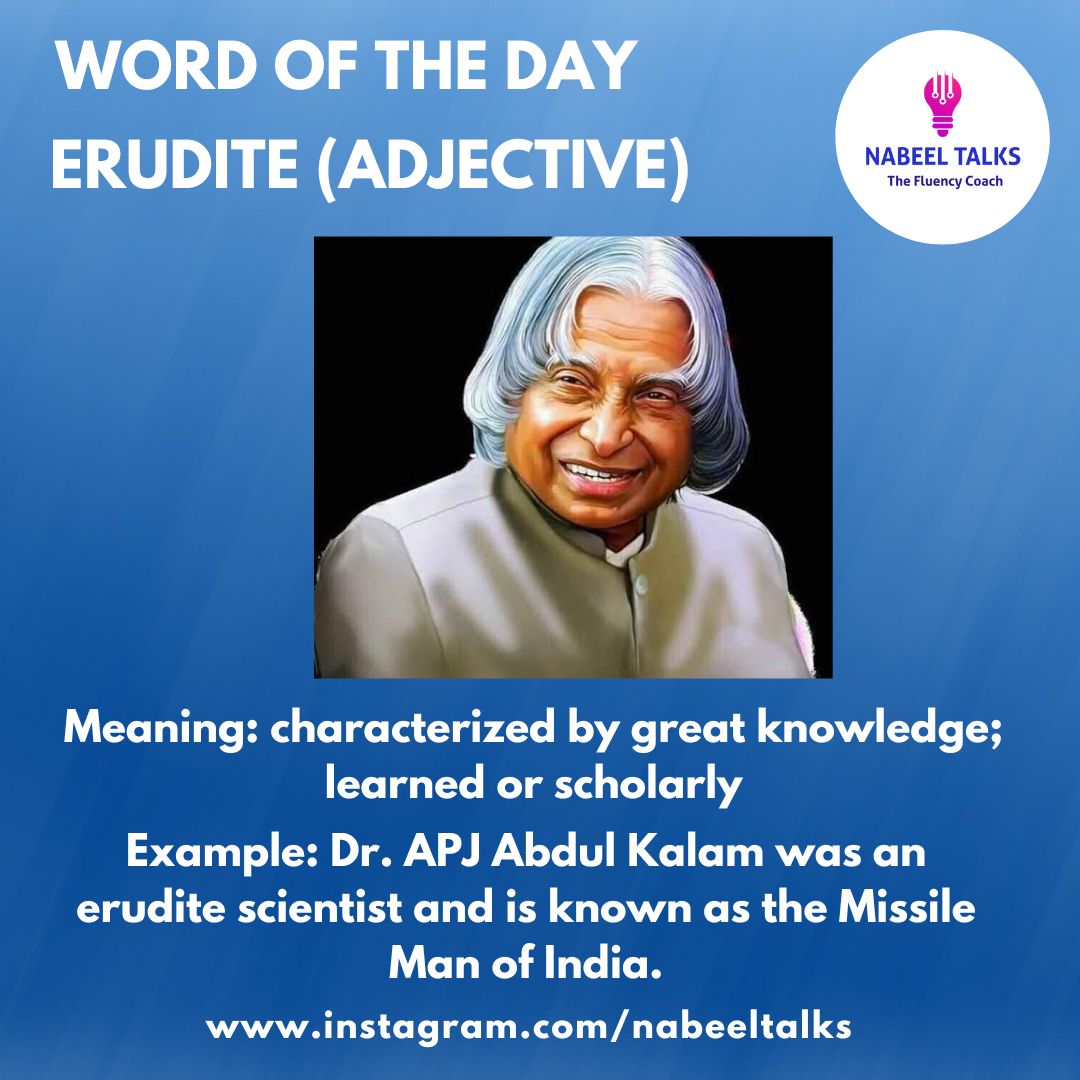 NabTalks's tweet photo. Word of The Day - Erudite 

#nabeeltalks #wordoftheday #vocabularywords #vocabulary #learnenglish #ielts #grammar https://t.co/ytzDpzgqAY