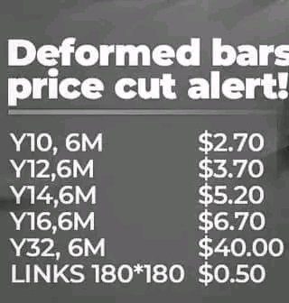 Deformed bar price  cut alert