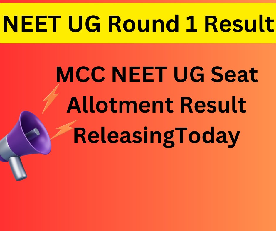 result4u_in's tweet photo. NEET UG Round 1 Result: MCC NEET UG seat allotment result releasing today.... https://t.co/Bu1V88eMUY
#neetug #neetuground1Result #neetug2023 https://t.co/4ehQ9y9qdm