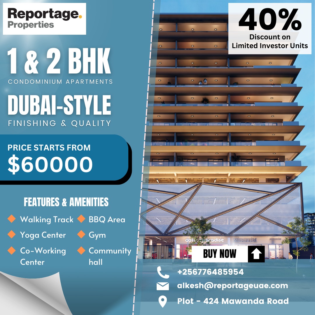 reportageuganda's tweet photo. 🏢Unbeatable Offer Alert!  

Discover the perfect home in Kampala with our ready-to-move flats! 🏠Limited investor units available with a whopping 40% discount! 💰Don't miss your chance to own a luxurious 1 or 2 BHK residence with top-notch amenities. 😍 

Book now: +256776485954 https://t.co/iZufSqu8kO