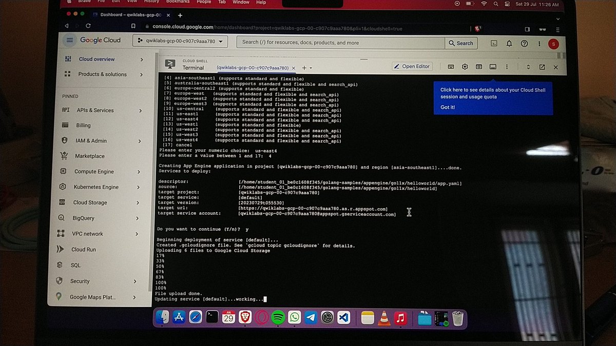 Sriramkashyap_'s tweet image. Exploring google cloud 
Was thinking for a long to learn cloud thanks for #googlearcadeprogram for providing this opportunity #Googlecloud