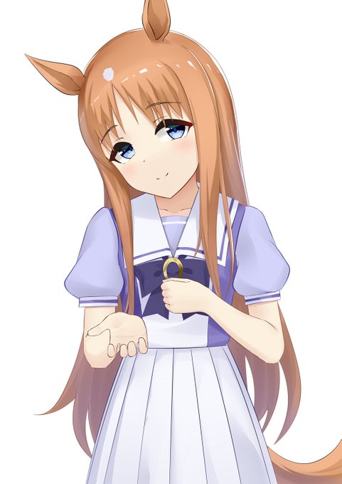 毎日ガチャ96 「まあ!わざわざ拾って届けてくださったのですか? ありがとうございます、お気に入りの耳飾りなんですよ。」 #ウマ娘 #グラスワンダー