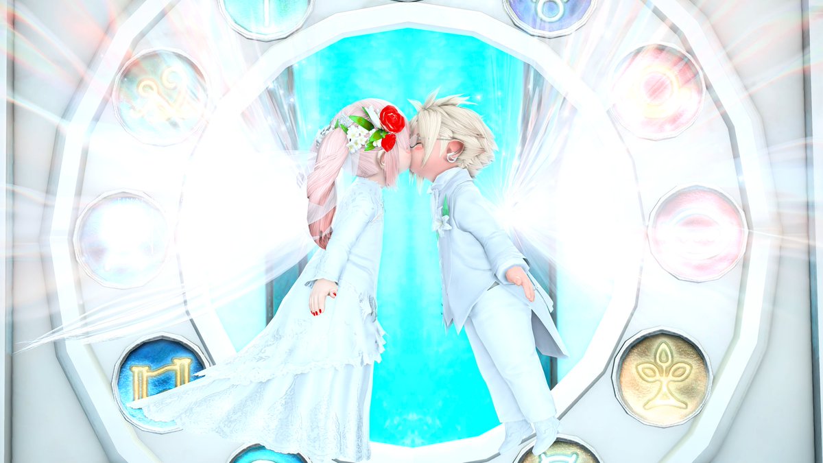 FF14_Chabon's tweet image. この度かねてより零式ご一緒させていただいていたユニさんとエタバン💍いたしました！
未熟な二人ではございますが　力を合わせて幸せな家庭を築いていきたいと思います💕
今後ともゆにちゃぼをよろしくお願いします✨