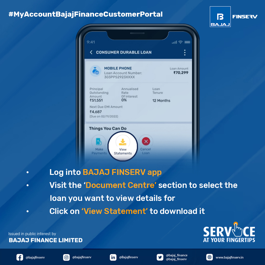 Bajaj_Finance's tweet photo. Life is easy and breezy with Bajaj Finserv App. Get your #LoanStatement with ease and never miss out on any important detail.
Download the Bajaj Finserv App now! https://t.co/lebslj5Tm4 https://t.co/Jw9aNbmylf