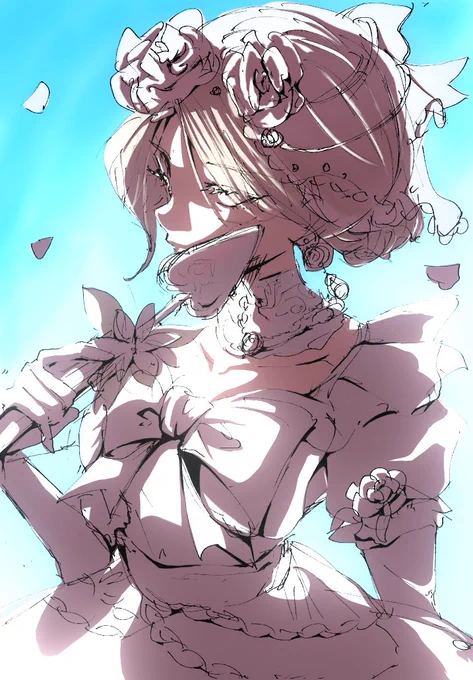 春さんの線画に色入れてみました〜