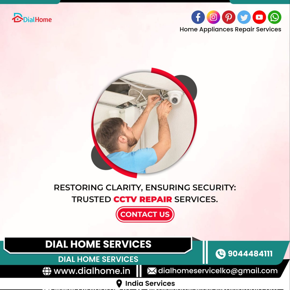 ServicesDial's tweet photo. We best cctv camera repair services and installations book now services by professional services in experience technician at your door step within 60 min Call now 090444 84111 
#CCTVCamera #Cctvinstallation #cctvsystems #cctvcamerainstallation #cctvcamerasservice #cctvservices https://t.co/tLIywmD94S