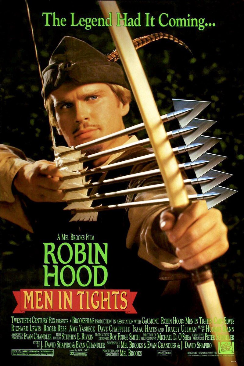 FilmNewsNos's tweet photo. 🎬MOVIE HISTORY: 30 years ago today, July 28, 1993, the movie ‘Robin Hood: Men in Tights’ opened in theaters!

@Cary_Elwes #RichardLewis #RogerRees #AmyYasbeck #MarkBlankfield #DaveChappelle #MeganCavanagh #EricAllanKramer #MarthewPorretta #TraceyUllman @SirPatStew #MelBrooks https://t.co/cJJdli4fty
