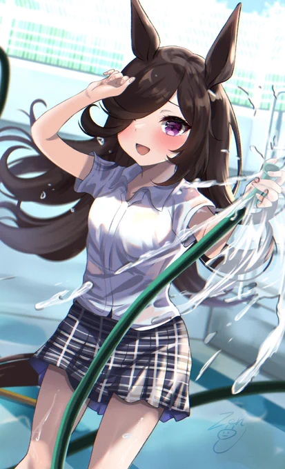 夏服ライスとお水をかけあいたい #ライスシャワー #ウマ娘