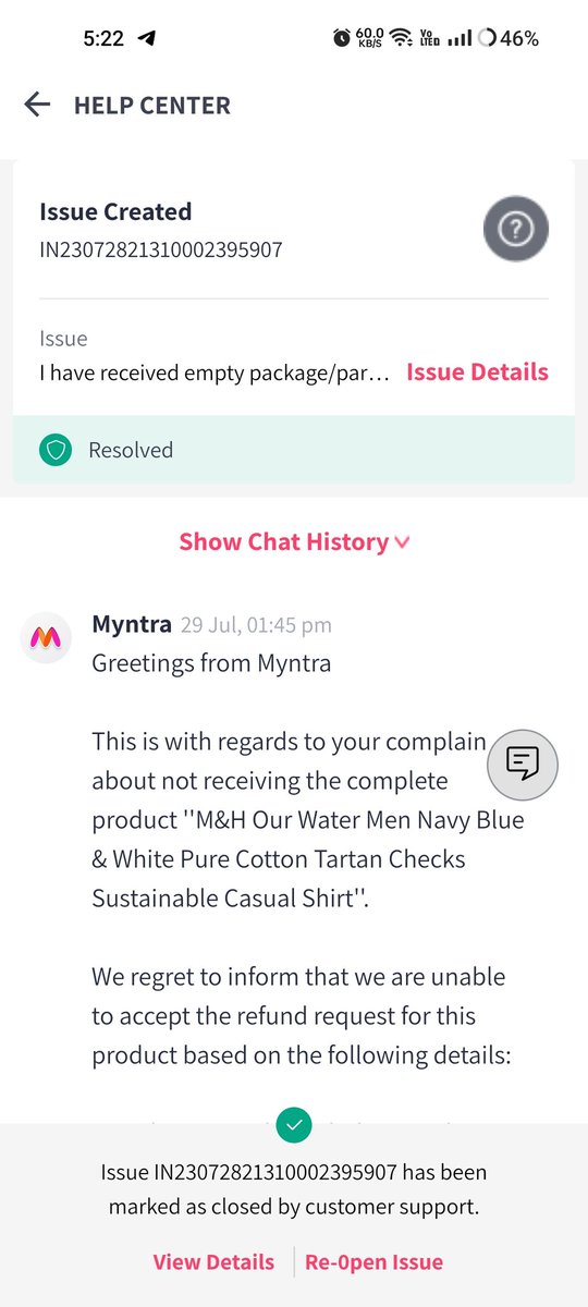 After rejecting my first ticket, @myntra extended the date of resolution! 😠 No response, still waiting for my missing order!  This ordeal is never-ending! #BoycottMyntra #BadCustomerService #WhereIsMyOrder #NoResponse #StillWaiting' #onlineshoping #myntrascam @MyntraSupport