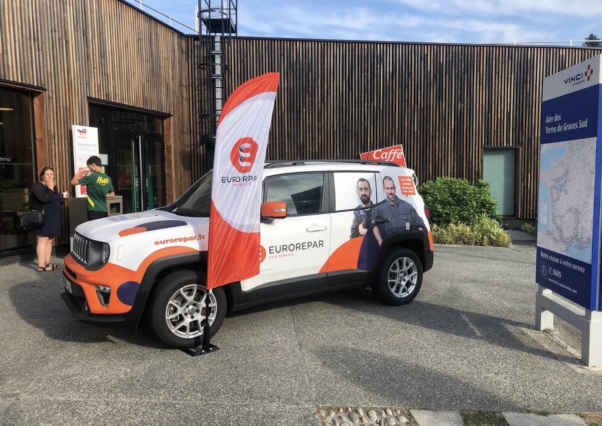 EUROREPAR Car Service fête ses 20 ans sur les aires d’autoroutes avec son opération estivale 2023 !
 
 👉 Aujourd’hui, sur l’autoroute A62, en Gironde, retrouvez nos véhicules sur l’aire des Terres de Graves Sud du réseau VINCI Autoroutes !

 📌 EUROREPAR Car Service France : 20