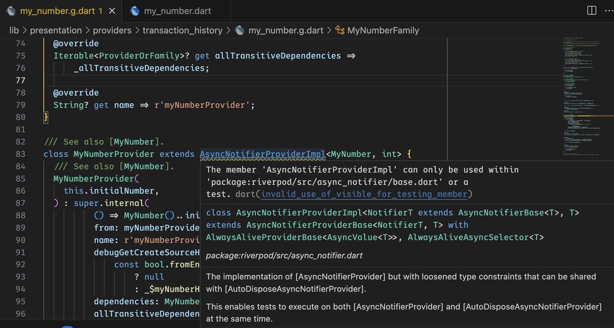 Hi <a href="/remi_rousselet/">Remi Rousselet</a>.. I make a AsyncNotifierProvider using Riverpod Generator. When I put a parameter inside the build method, I get this yellow warning at the "g" file. Is it ok? Is there anything wrong with my code? Thanks..