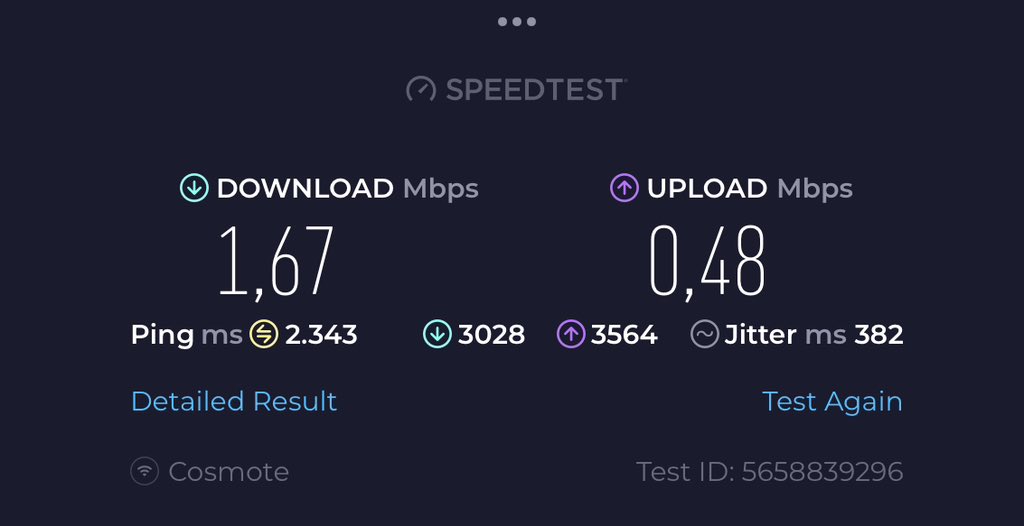 spkon64's tweet photo. Εντάξει, έχουμε δρόμο για το απόλυτο 0. @COSMOTE https://t.co/OHb4AkhTae