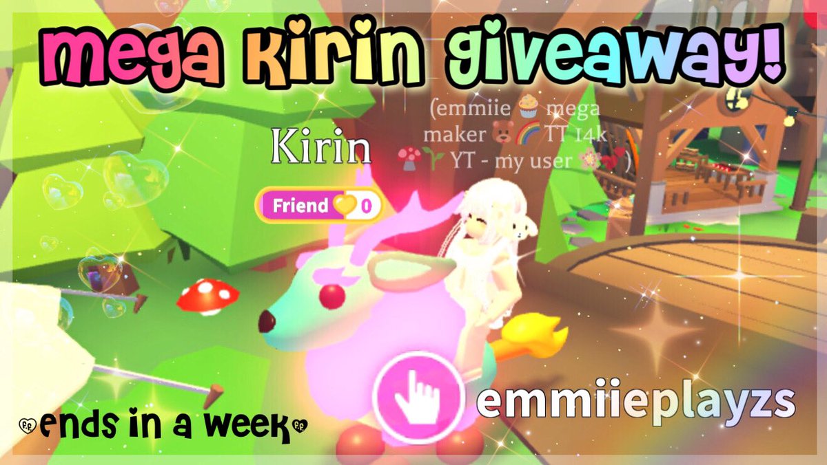 ADOPT ME MEGA KIRIN GIVEAWAY! 🌈🌟 TO ENTER: ✨ FOLLOW ✨ LIKE ✨ RETWEET ✨ #adoptme #AdoptmeRoblox #adoptmegiveaways #adoptmepets #adoptmegws