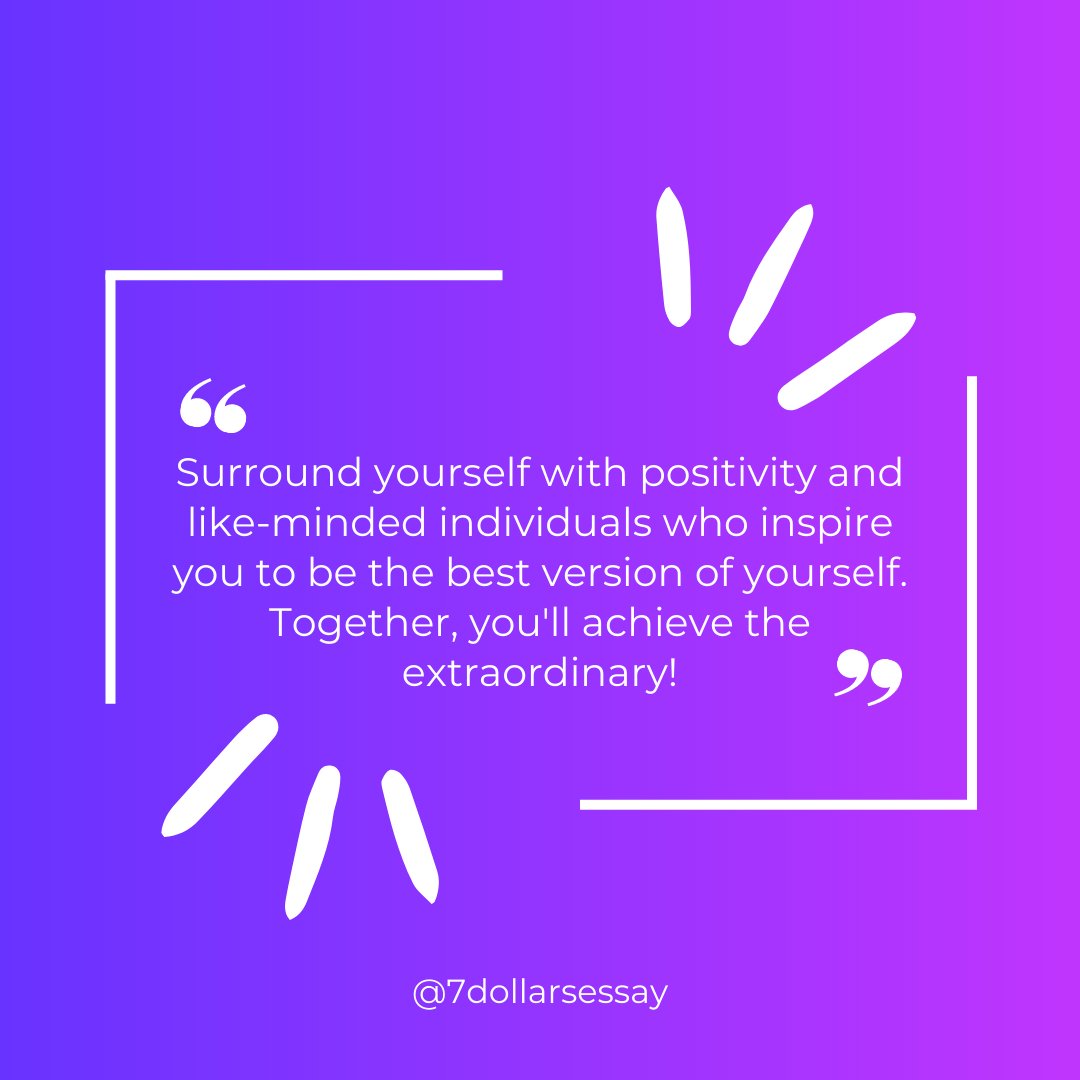 7DollarEssay's tweet photo. Surrounding yourself with positivity doesn't mean avoiding diversity or different perspectives; it means choosing to be around people who uplift and inspire you.
#AcademicTwitter #WritingCommunity #assignmenthelp #USA #SaturdayMorning #FFXIVFanFest #SmackDown https://t.co/Ewulo5Drfs