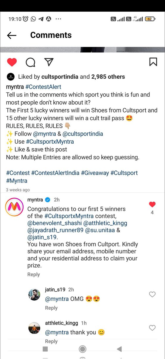 benevolent_dude's tweet photo. @myntra I have won your Contest on 17.05.2023 on your Instagram page and today is 29.07.2023 but still I haven't received my prize. I have DM you so many times but not received any fruitful reply. 
So when I will get my prize?? https://t.co/Z35ybMfqBp