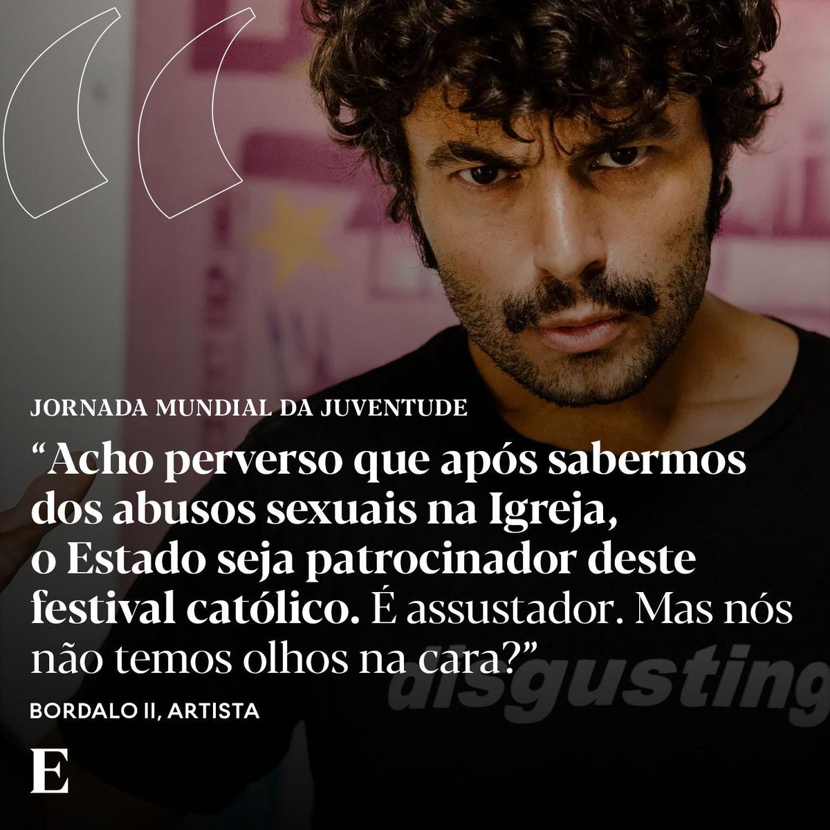 expresso's tweet photo. Na semana em que o artista Bordalo II foi notícia por desenrolar um tapete com notas de 500 euros no altar-palco que receberá o Papa para a JMJ, numa crítica aos milhões gastos neste evento católico, falámos com o ativista

Leia em https://t.co/rDcVGkAXEz

📸Inês Duque https://t.co/0xtOGKhR9C