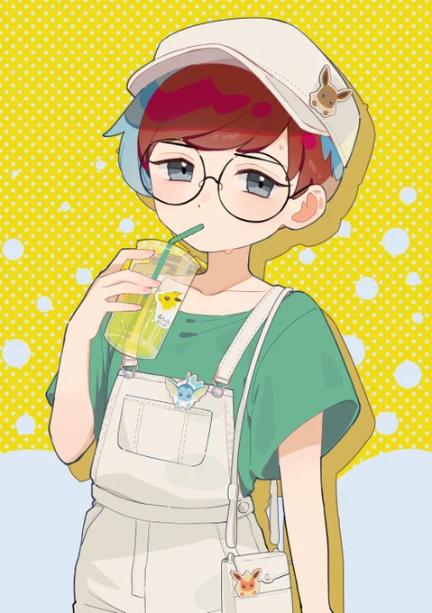 夏ボタンちゃんと冷たい飲み物 #ポケモンSV