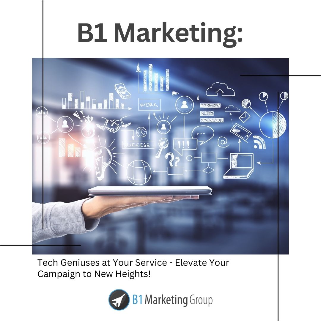 B1MktgGroup's tweet image. Experience the power of cutting-edge technology with B1 Marketing&apos;s tech geniuses! 

Our team&apos;s expertise ensures your campaigns run smoothly, providing essential reports, KPIs, and data for a seamless operation. 
-----
🌐 b1marketing.com
.
#B1Marketing #TechGeniuses