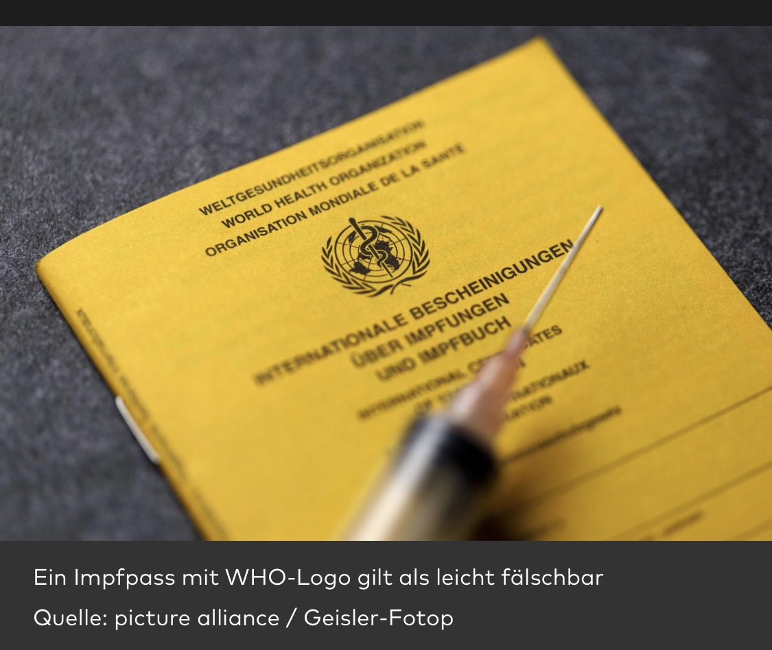 ‼️26.000 Ermittlungen wegen gefälschter C19 Impfpässe in Deutschland.

Ich kann es einfach immer noch nicht kapieren warum Menschen absichtlich und aus irgendwelchen persönlichen Befindlichkeiten und politischen Irrwegen heraus ihre Mitmenschen BEWUSST in Lebensgefahr gebracht