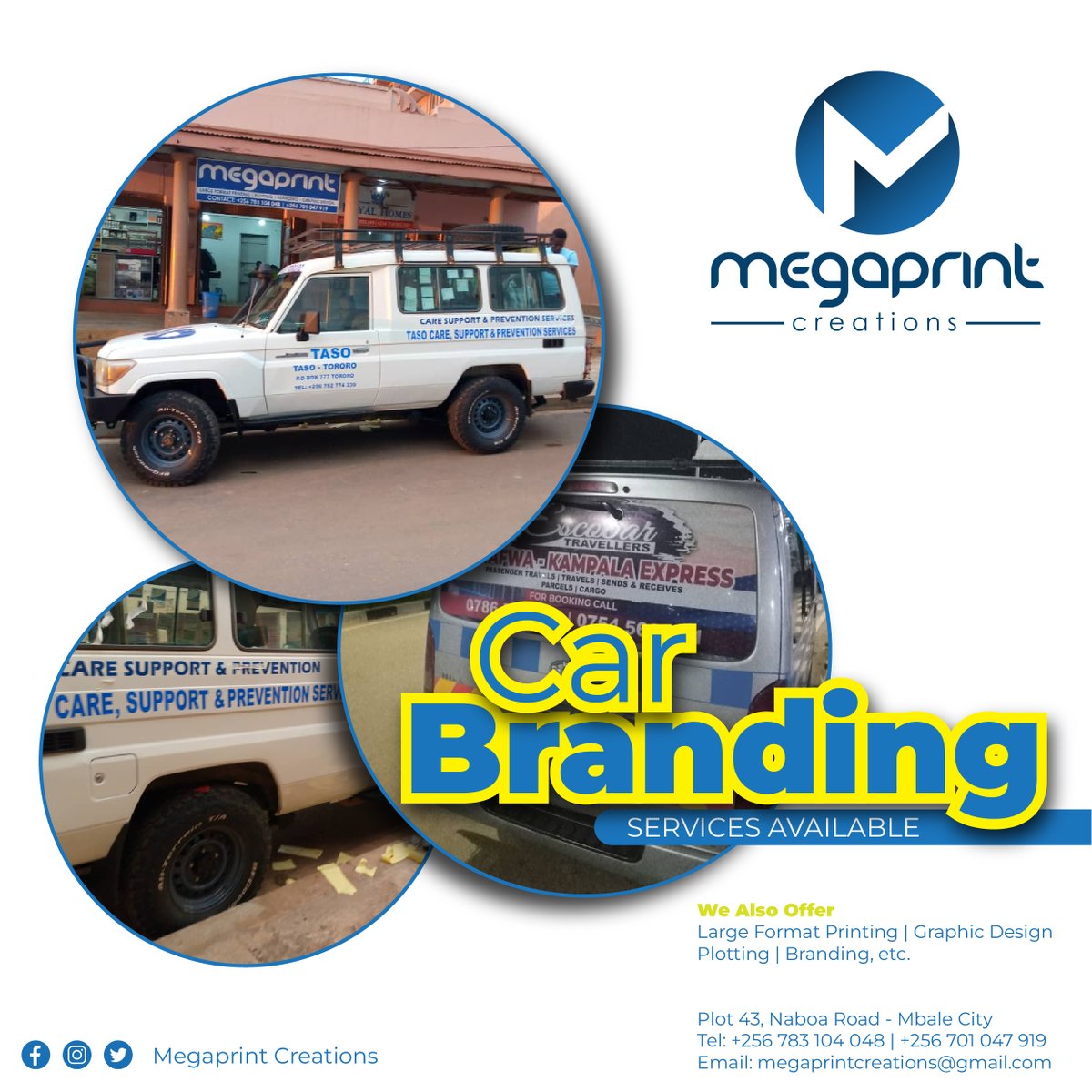Car Branding services available at Megaprint Creations