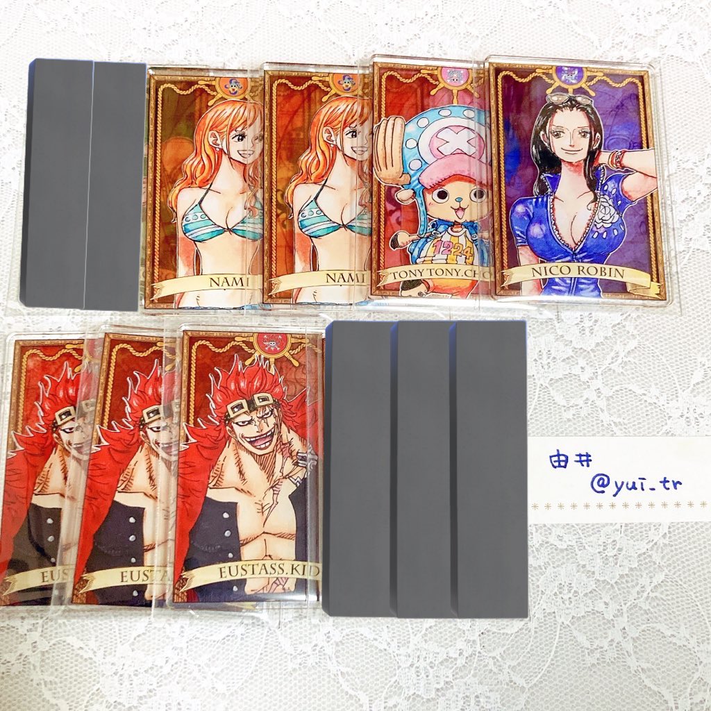 yui_tr's tweet photo. 【交換/譲渡】ワンピース ONE PIECE ステータスカード コレクション ステカ

譲)ナミ、チョッパー、ロビン、キッド
求)同異種 サンジ、ロー、ルフィ or 定価＋送料

都内手渡し、郵送可
譲渡はキャラごと纏めて優先
交換は画像添付の上お声掛けください https://t.co/tAgdnyyi0U