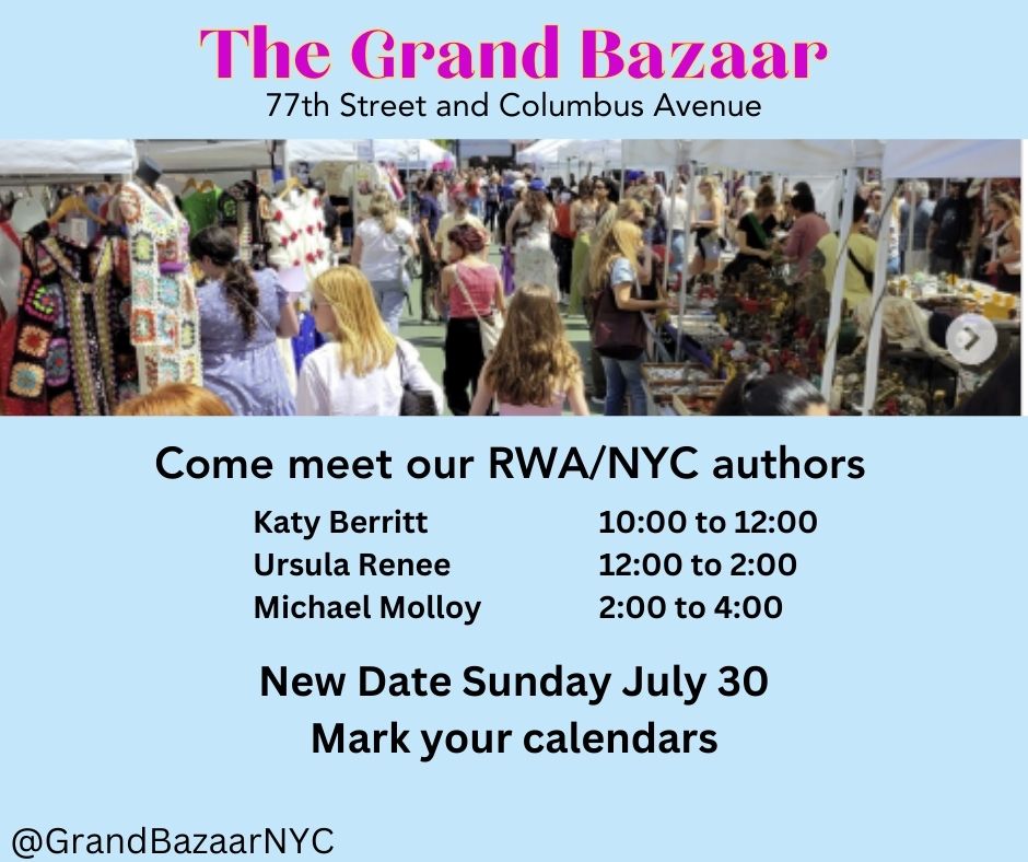 I'll be at Manhattan's Grand Bazaar on Sunday from 2-4 pm with books and book trailer in tow. It's on West 77th Street and Columbus Avenue in the heart of New York City's Upper West Side. Stop by and say hello!