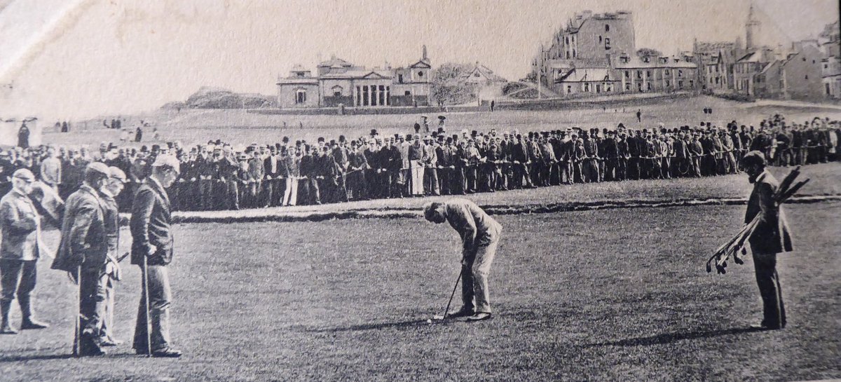 _jessiekavarXx's tweet photo. If I could bring back one feature of golf’s early years, it would be the Challenge Match. Look at the size of the crowd following this 1890 tilt between Andra Kirkaldy and Willie Park Jr. Then imagine the excitement of Rahm meeting Rory in a one-on-one match over 36 holes! https://t.co/62X6eev6ls
