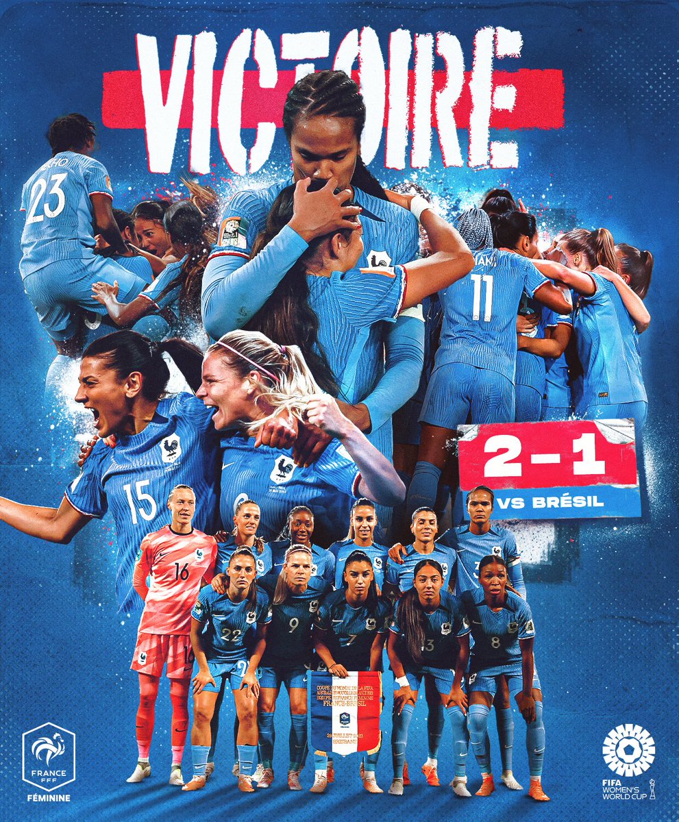 𝗩𝗜𝗖𝗧𝗢𝗜𝗥𝗘 🔥🇫🇷 Succès très important pour les Bleues dans l'optique de la qualification en 1/8es de finale ! Bravo les filles 🙌💙 #FRABRE | #FiersdetreBleues