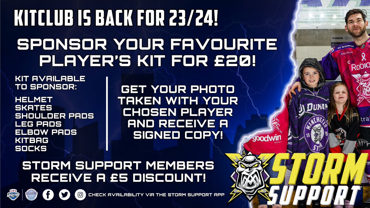 Mcr_StormSuprt's tweet photo. π KIT CLUB π
You can now sponsor your favourite players kit for just Β£2β£0β£!
You can also sponsor a players Gloves* for Β£9β£0β£ and keep them at the end of the season!
π² https://t.co/U0cFRNNpBI
#WeAreStorm | #KitClub https://t.co/HqKhKqJIyn