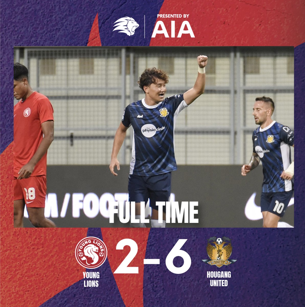 SGPremierLeague's tweet photo. FULL-TIME Young Lions 2-6 Hougang #SPL

Hougang dispatch the Young Lions for a THIRD win on the trot! #YGLHOU https://t.co/YhpAN0aZSJ
