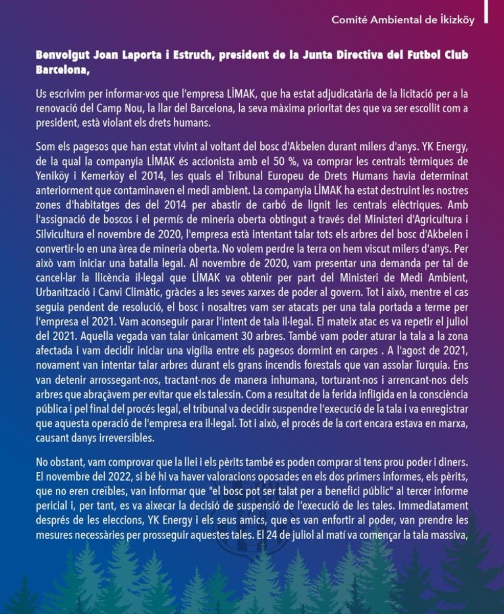 TipEkoloji's tweet photo. Limak ens ha enverinat amb las central tèrmicas de Yeniköy/Kemerköy durant anys!

I ara ha matat milers d'arbres del bosc d'Akbelen en només 6 dies.

Acabeu totes les relacions comercials amb Limak pels seus crims contra la humanitat. Ara mateix!
@FCBarcelona
@JoanLaportaFCB https://t.co/cheGTjwgNu