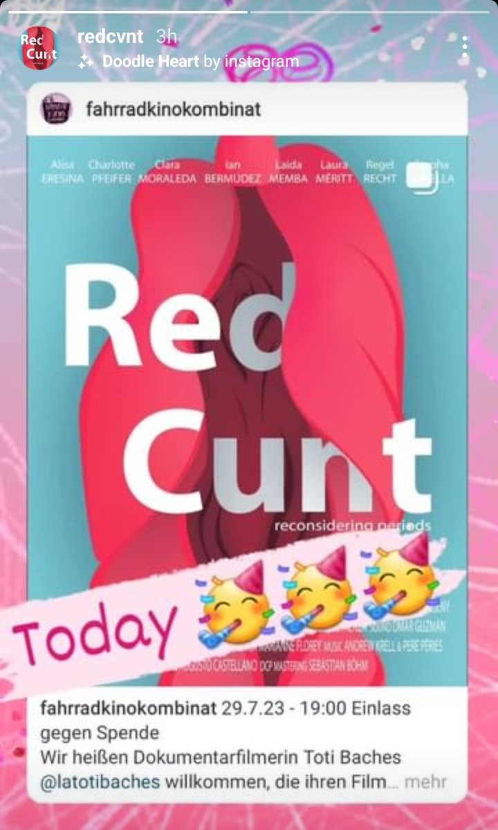 Com m'agrada que aquesta pel·li, #RedCunt de la <a href="/BachesToti/">Toti Baches 🎗️</a>, i la meva música juntament amb la de l'Andrew Krell arribin a tants cines del món. ❤️🎬🎼🎵🎶🎭

Avui a: