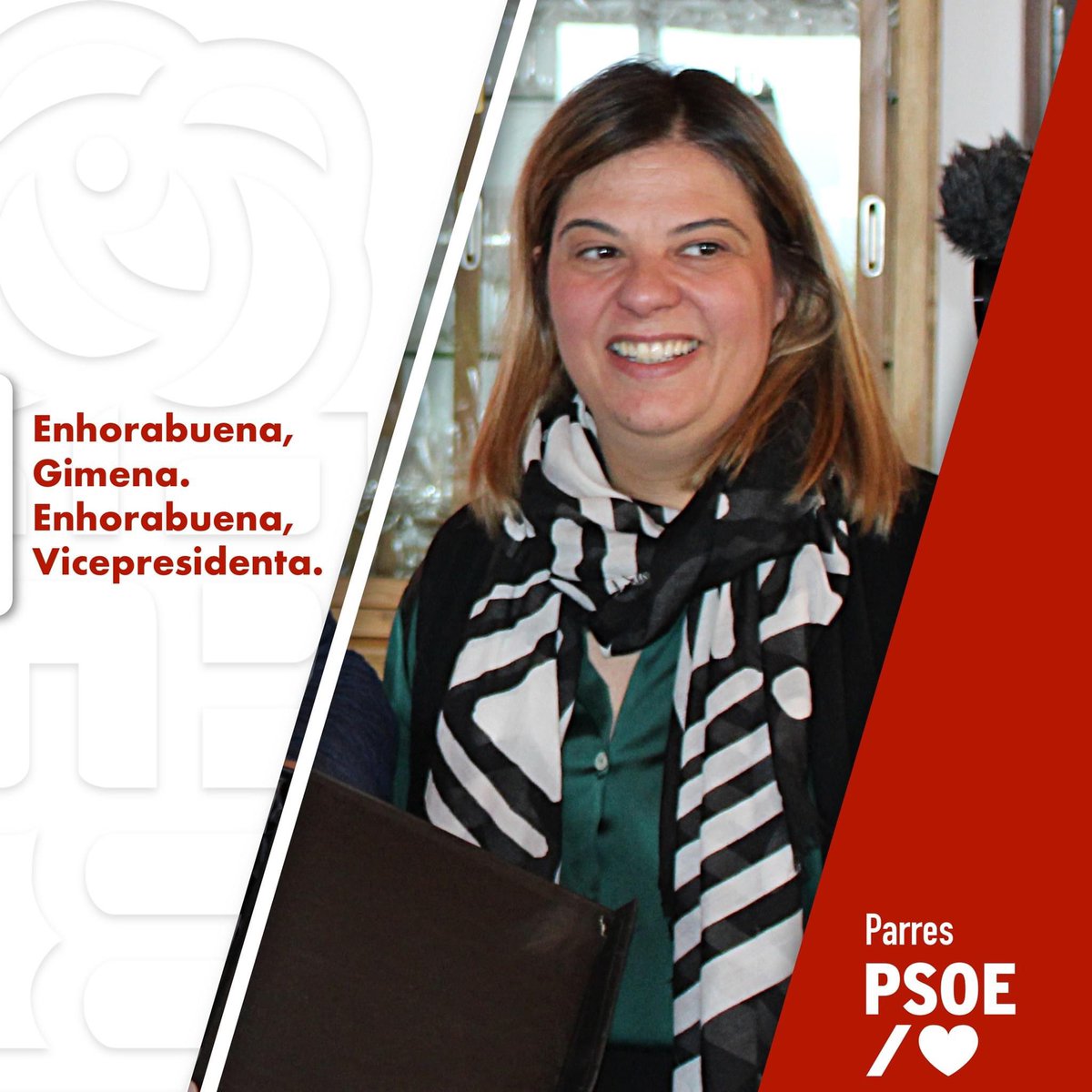 psoeparres's tweet photo. ENHORABUENA, VICEPRESIDENTA

🌹Nuestra compañera @GimenaLlamedo ha sido nombrada hoy Vicepresidenta y Consejera de Presidencia, Reto Demográfico, Igualdad y Turismo del Principado de Asturias, tras la toma de posesión del Presidente el pasado jueves. 

1/2 https://t.co/cz7ecVaNlM