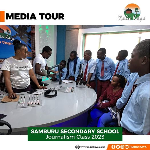 RadioKaya's tweet photo. #mediatour
#journalismclass
#SamburuSecondarySchool
#talent
#Motivation
#mentorship https://t.co/V5UPYDtM8d