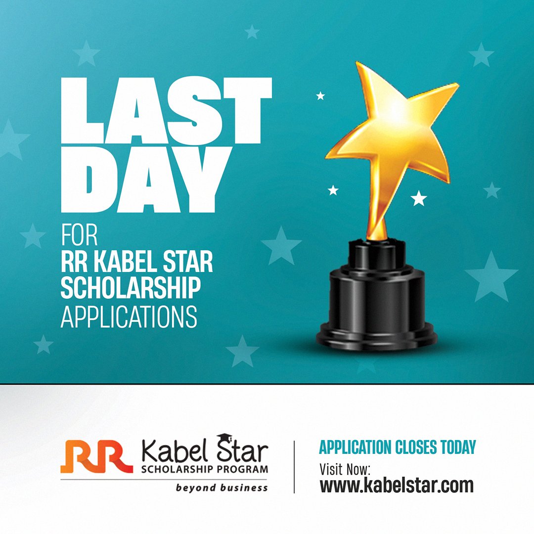 RR Kabel Star Scholarship Program has been a big pillar of strength for electricians throughout India.

Application closes today! To apply now, visit: kabelstar.com.
.
.
.
#rrglobal #rrkabel #rrkabelstar #kabelstar #kabelstarscholarshipprogram #ApplyNow #scholarships