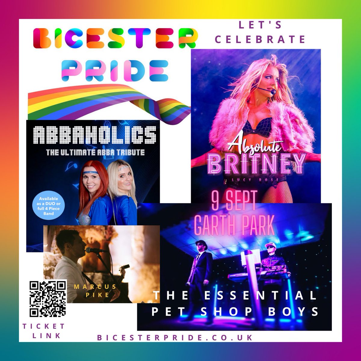 ITS A SIN , don’t forget to get your early bird tickets!!! Hit me baby one more time , Dancing Queens !!! 🏳️‍🌈🏳️‍🌈🏳️‍🌈🏳️‍🌈🏳️‍🌈🏳️‍🌈🏳️‍🌈🏳️‍🌈

Bicester Pride 2023 on 9 September 12pm to 10pm - GARTH PARK 🎉

tickets are on sale now 
Full line up 👇🏽BicesterPride.co.uk 
eventbrite.com/e/bicester-pri…