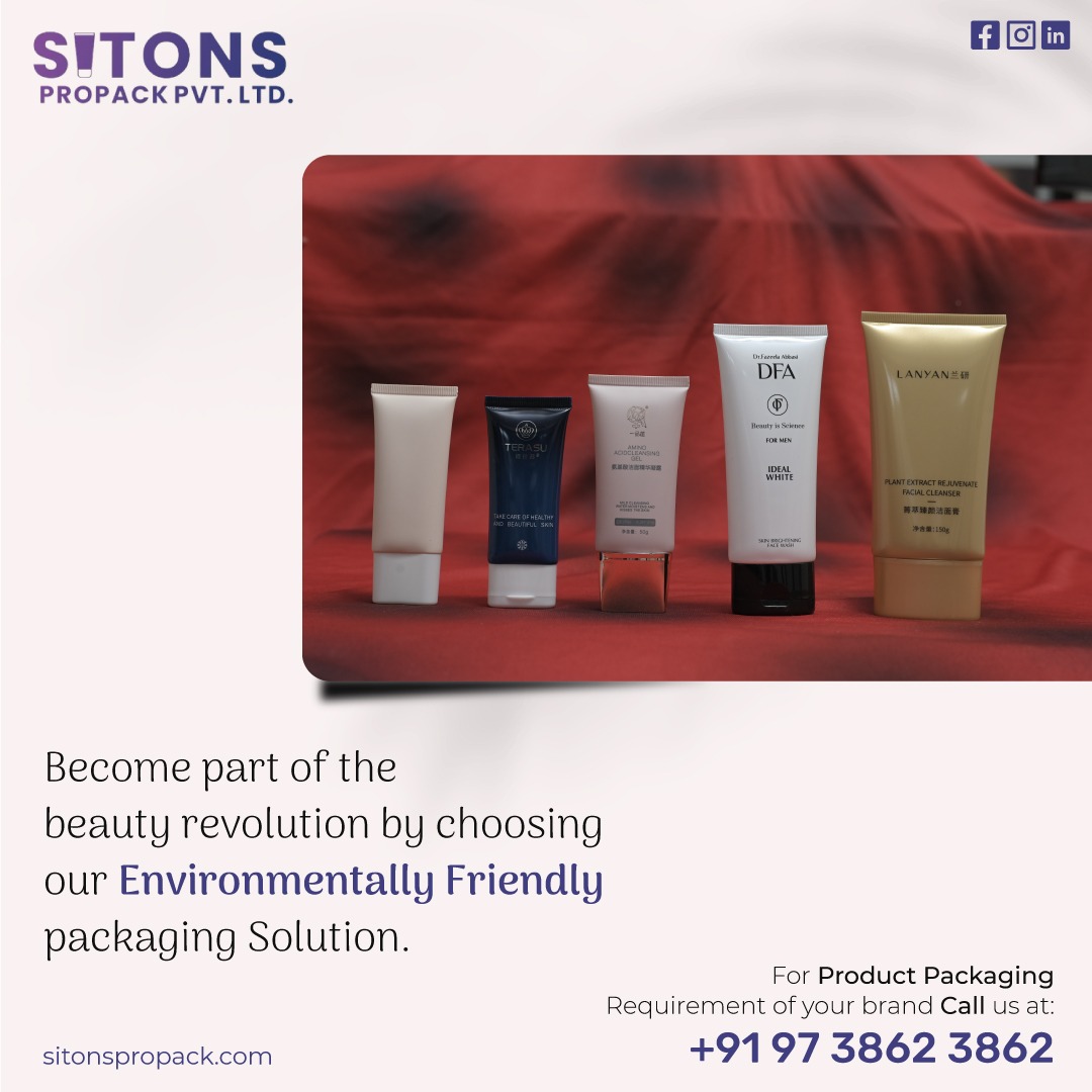 Become part of the beauty revolution by choosing our Environmentally Friendly pacKaging Solution.

#SitonsPropack #packaging #plastictube #packagingsolutions #QualityProducts #CustomerSatisfaction #plastictubemanufecturer #plastictube #Skincaretube #cosmeticbrand