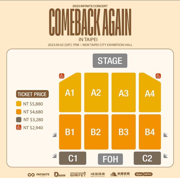 ifntnews's tweet photo. [Concert] 230729
2023 #INFINITE Concert “Comeback Again” in Taiwan

🗓️ 9/2 Sat
⏰ 7 PM CST
📍 New Taipei City Exhibition Hall

🎫 Ticketing
🗓️ 8/5 Sat
⏰ 1:14 PM CST (12:14 PM KST)
♾ https://t.co/tLr4o8NYqj

🎁Fan Benefits
Rehearsal
Group Photo
Signed Card
Signed Polaroid https://t.co/3a0QGyI2gU