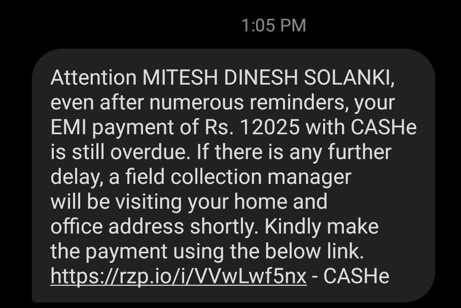 desimixtv_777's tweet photo. @vrkaer @CASHeApp Dear Raman sir even after telling your team that this month emi will be paid on 31s july my due date was 21/07 due to some my bank system issue it will get delayed yout team not reading emails chasing like chinese app fruad calls collection https://t.co/PN6MtMYgBz