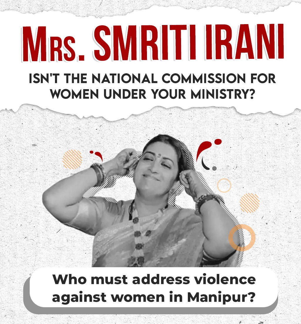 INCIndia's tweet photo. The questions are loud &amp; clear, Mrs. Smriti Irani. https://t.co/pfny3fbfNJ