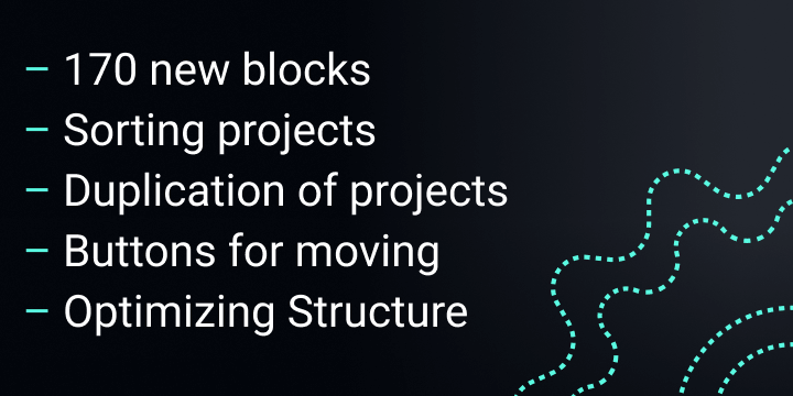 Update!
- 170+ new blocks
- Sorting projects
- Duplication of projects
- Buttons for moving
- Optimizing Structure
- Some bug fixes
quarkly.io/updates/june-2…