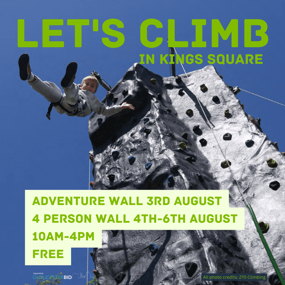 Come to Kings Square for four days of exhilarating climbs from the 3rd-6th August between 10am-4pm! 😊

We'll have a mobile rock-climbing wall that is completely FREE to the public. Skilled climbers will be in attendance to guide and help you get to the top! 🧗