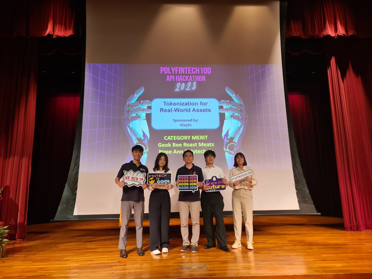 BuildonKaia's tweet photo. Congratulations to the 3 winning teams of #Klaytn's RWA Tokenization category at the #PolyFintech100 #hackathon! π https://t.co/UpWl0G28yo