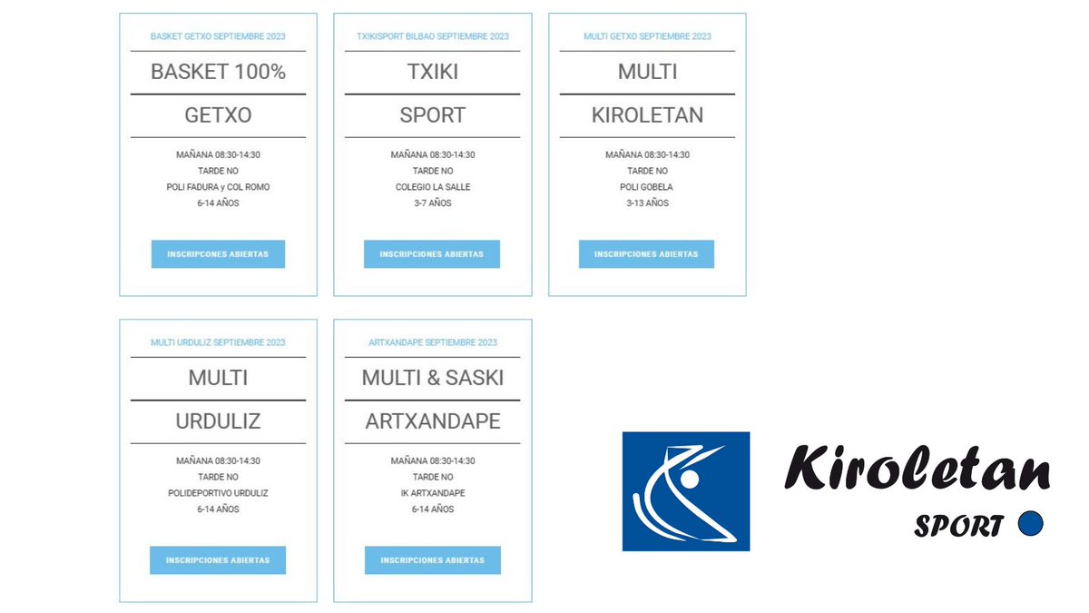 KiroletanSport's tweet photo. ¡FELICES VACACIONES!

Muchas familias comienzan este fin de semana su descanso. Esperamos que os divirtáis mucho y que siempre tengáis un rato para el deporte 🥎🥏🏀⚽️🏃

Os recordamos que los #campus están de vuelta a finales de agosto ;)

https://t.co/juBIkCw7qG https://t.co/p0ADaGmEnD